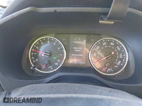 2019 Toyota RAV4 XLE with VIN JTMW1RFV1KD002799, listed as a IAAI auction lot 40887562 with 75,016 mi miles. Bid and sale history available at carsss.com. Image 7.