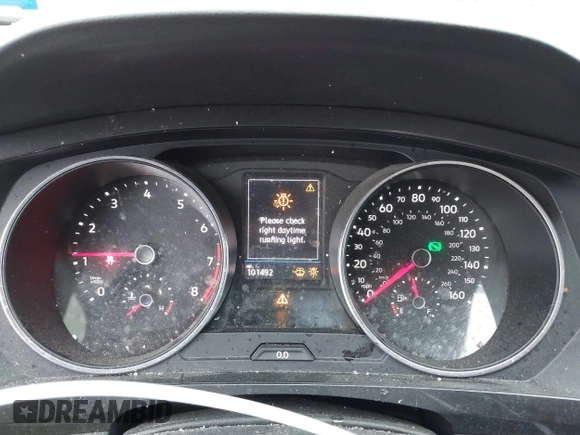 2018 Volkswagen Tiguan S with VIN 3VV1B7AX8JM124827, listed as a IAAI auction lot 41544321 with 101,492 mi miles and . Bid and sale history available at DreamBid. Image 7.