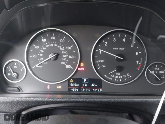 2014 BMW 3 Series 320i with VIN WBA3B1C59EK130839, listed as a IAAI auction lot 41225364 with 131,312 mi miles. Bid and sale history available at carsss.com. Image 7.