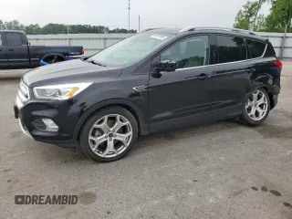 2019 Ford Escape Titanium с VIN 1FMCU0J95KUB14713, выставлен на аукционе Copart как лот 55887895 с пробегом 85 414 миль миль и Списание • Salvage title. История ставок и продаж доступна на DreamBid. Изображение 1.