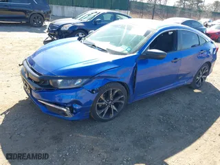 2019 Honda Civic Sedan Sport with VIN 2HGFC2F87KH592734, listed as a IAAI auction lot 41755103 with 72,838 mi miles. Bid and sale history available at carsss.com. Image 18.