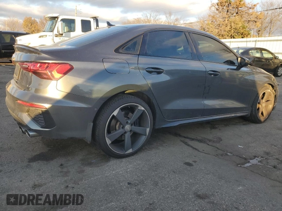 2022 Audi S3 Premium Plus z VIN WAUH3CGY2NA005111, wystawiony jako Copart lot #83374994 z przebiegiem 35 187 mil mil oraz Szkoda całkowita • Salvage title. Historia ofert i sprzedaży dostępna na DreamBid. Obrazek 3.