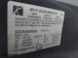 2004 Saturn VUE V6 with VIN 5GZCZ63494S843028, listed as a IAAI auction lot 41478825 with 237,742 mi miles. Bid and sale history available at carsss.com. Image 9.