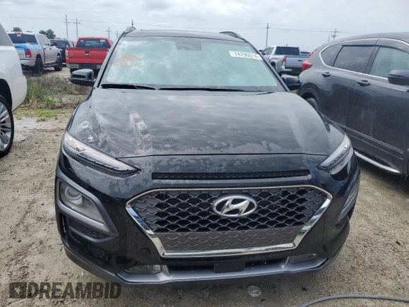 2021 Hyundai Kona Ultimate with VIN KM8K53A56MU668059, listed as a Copart auction lot 74790014 with 17,252 mi miles and Non Repairable. Bid and sale history available at carsss.com. Image 5.
