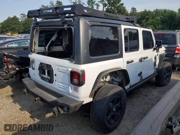 2018 Jeep Wrangler Unlimited Sport S with VIN 1C4HJXDGXJW130690, listed as a Copart auction lot 46921725 with 107,616 mi miles and Salvage title. Bid and sale history available at DreamBid. Image 3.