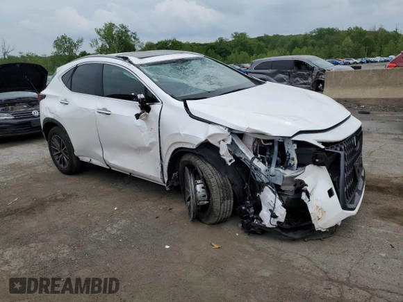 2025 Lexus NX 350 with VIN 2T2AGCEZ5SC065634, listed as a Copart auction lot 56819705 with 7,403 mi miles and Salvage title. Bid and sale history available at DreamBid. Image 4.