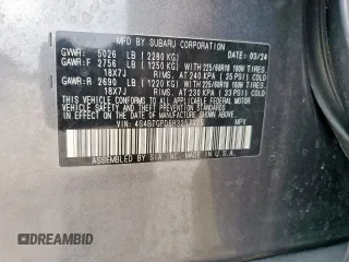 2024 Subaru Outback Touring XT с VIN 4S4BTGPD5R3257325, выставлен на аукционе Copart как лот 59504935 с пробегом 4 297 миль миль и Списание • Salvage title. История ставок и продаж доступна на DreamBid. Изображение 13.