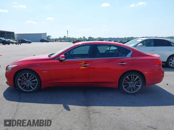 2017 Infiniti Q50 Red Sport 400 with VIN JN1FV7AR3HM870642, listed as a IAAI auction lot 42070635 with 163,848 mi miles. Bid and sale history available at carsss.com. Image 14.