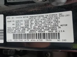 2007 Toyota Tacoma PreRunner с VIN 5TEJU62N77Z431899, выставлен на аукционе Copart как лот 54197615 с пробегом 156 216 миль миль и Списание • Salvage title. История ставок и продаж доступна на DreamBid. Изображение 12.