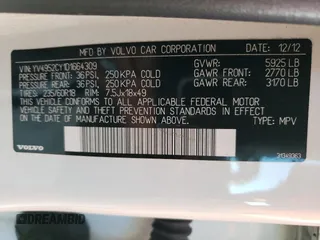 2013 Volvo XC90 Premier Plus z VIN YV4952CY1D1664309, wystawiony jako Copart lot #65339072 z przebiegiem Nie podano mil oraz Szkoda całkowita • Salvage title. Historia ofert i sprzedaży dostępna na DreamBid. Obrazek 10.