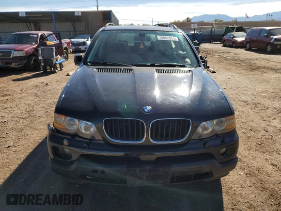 2005 BMW X5 3.0i with VIN 5UXFA13575LY19225, listed as a Copart auction lot 79002024 with 0 mi miles and Salvage Title. Bid and sale history available at carsss.com. Image 5.