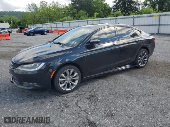 2015 Chrysler 200 S with VIN 1C3CCCBB9FN585794, listed as a Copart auction lot 57672205 with 155,468 mi miles and Salvage title. Bid and sale history available at DreamBid. Image 1.