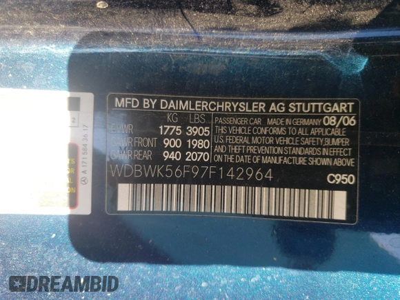 2007 Mercedes-Benz SLK 350 z VIN WDBWK56F97F142964, wystawiony jako Copart lot #81995134 z przebiegiem 98 475 mil mil oraz Szkoda całkowita • Salvage title. Historia ofert i sprzedaży dostępna na DreamBid. Obrazek 12.