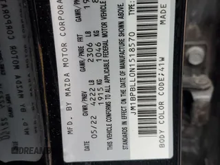 2022 Mazda Mazda3 Hatchback Preferred with VIN JM1BPBLL0N1518570, listed as a Copart auction lot 76894844 with 51,785 mi miles and Salvage Title. Bid and sale history available at carsss.com. Image 13.