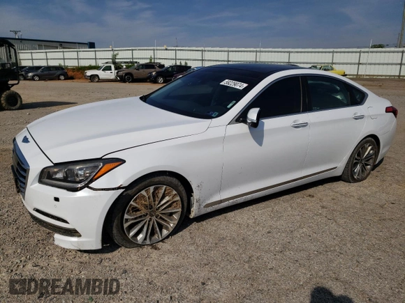 2015 Hyundai Genesis 3.8L with VIN KMHGN4JE9FU030497, listed as a Copart auction lot 58229074 with 166,236 mi miles and Salvage Title. Bid and sale history available at carsss.com. Image 1.