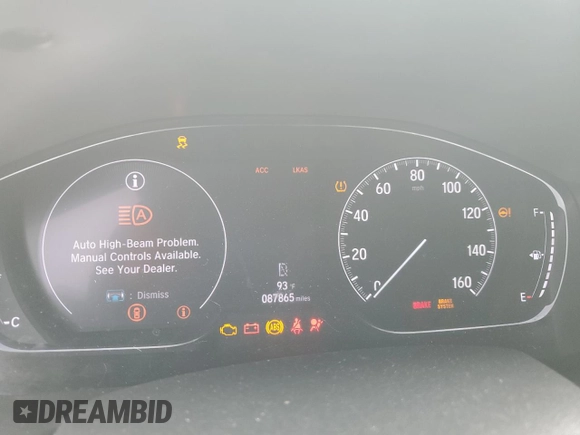 2020 Honda Accord EX with VIN 1HGCV1F46LA139452, listed as a Copart auction lot 59582045 with 87,865 mi miles and Non repairable. Bid and sale history available at DreamBid. Image 9.