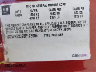 2003 Pontiac Grand Prix SE z VIN 1G2WK52J93F178003, wystawiony jako IAAI lot #42308184 z przebiegiem 124 714 mil mil oraz . Historia ofert i sprzedaży dostępna na DreamBid. Obrazek 9.