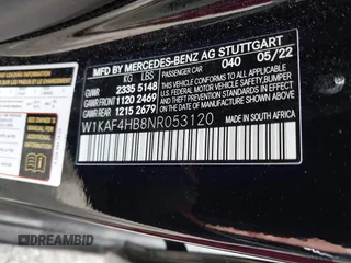 2022 Mercedes-Benz C 300 with VIN W1KAF4HB8NR053120, listed as a IAAI auction lot 39848807 with 26,483 mi miles and . Bid and sale history available at DreamBid. Image 9.