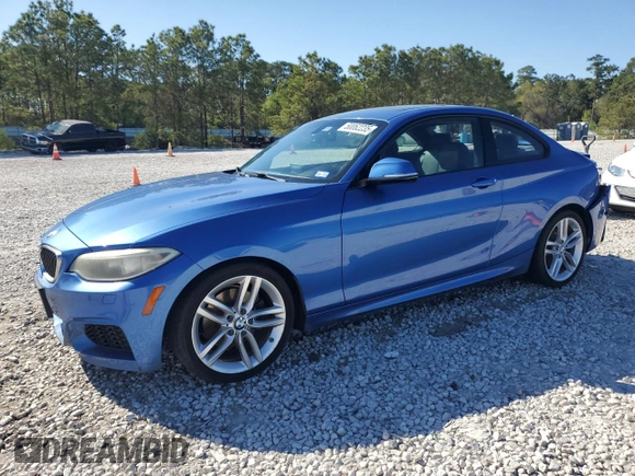 2015 BMW 2 Series 228i with VIN WBA1F5C50FV256672, listed as a Copart auction lot 50062235 with 120,213 mi miles and Salvage Title. Bid and sale history available at carsss.com. Image 1.