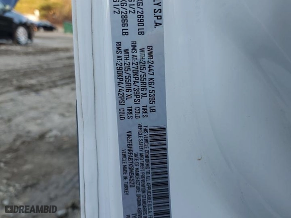 2019 Ram ProMaster City Cargo Van Tradesman with VIN ZFBHRFAB7K6M94520, listed as a Copart auction lot 87207184 with 157,713 mi miles and Salvage Title. Bid and sale history available at carsss.com. Image 13.