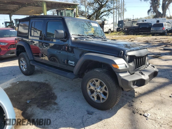 2020 Jeep Wrangler Unlimited Willys with VIN 1C4HJXDG8LW250300, listed as a Copart auction lot 83543074 with 36,347 mi miles and Salvage title. Bid and sale history available at DreamBid. Image 4.