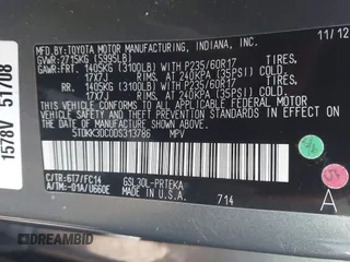 2013 Toyota Sienna LE AAS with VIN 5TDKK3DC0DS313786, listed as a IAAI auction lot 41981268 with 162,423 mi miles. Bid and sale history available at carsss.com. Image 9.