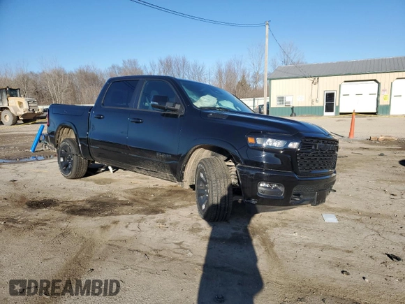 2025 Ram 1500 Big Horn with VIN 1C6SRFFP6SN523235, listed as a Copart auction lot 47814315 with 7,720 mi miles and Salvage Title. Bid and sale history available at carsss.com. Image 4.