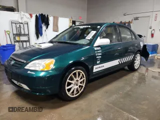2002 Honda Civic LX with VIN 1HGES15562L077310, listed as a Copart auction lot 86836994 with 213,904 mi miles and Salvage Title. Bid and sale history available at carsss.com. Image 1.