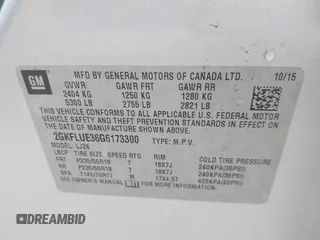 2016 GMC Terrain SLT z VIN 2GKFLUE36G6173300, wystawiony jako IAAI lot #42231725 z przebiegiem 139 341 mil mil oraz . Historia ofert i sprzedaży dostępna na DreamBid. Obrazek 9.