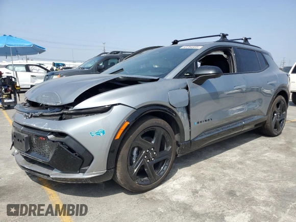 2025 Chevrolet Equinox EV RS z VIN 3GN7DSRP4SS152770, wystawiony jako Copart lot #60284935 z przebiegiem 1 775 mil mil oraz Czysty tytuł • Clean title. Historia ofert i sprzedaży dostępna na DreamBid. Obrazek 1.