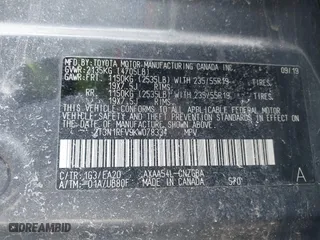 2019 Toyota RAV4 Limited with VIN 2T3N1RFV9KW078334, listed as a IAAI auction lot 41807709 with 67,824 mi miles. Bid and sale history available at carsss.com. Image 9.