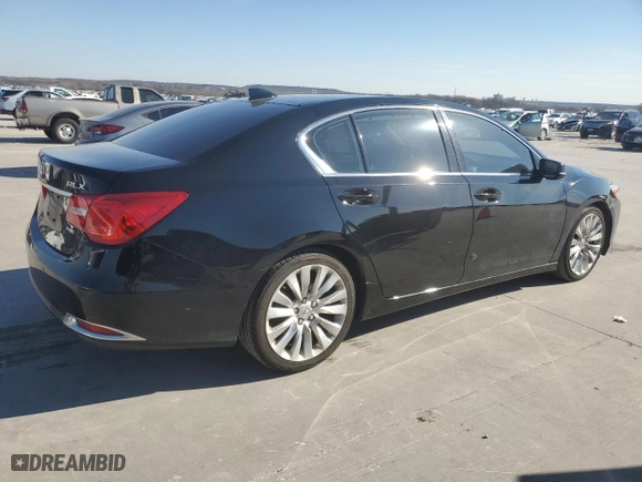 2014 Acura RLX Advance Pkg with VIN JH4KC1F94EC005153, listed as a Copart auction lot 41693175 with 124,550 mi miles and Clean Title. Bid and sale history available at carsss.com. Image 3.
