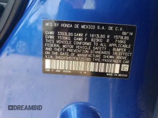 2015 Honda Fit LX с VIN 3HGGK5H57FM725785, выставлен на аукционе Copart как лот 54344325 с пробегом 76 849 миль миль и Списание • Salvage title. История ставок и продаж доступна на DreamBid. Изображение 13.