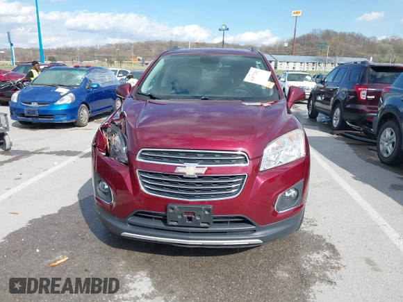 2016 Chevrolet Trax LTZ with VIN 3GNCJRSB3GL161721, listed as a IAAI auction lot 41877282 with 108,709 mi miles. Bid and sale history available at carsss.com. Image 12.