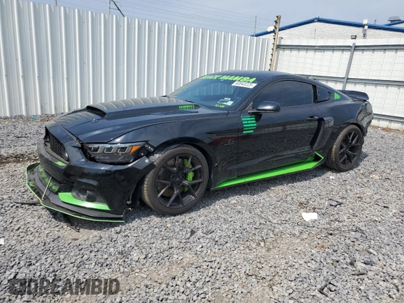 2015 Ford Mustang GT with VIN 1FA6P8CF9F5313621, listed as a Copart auction lot 60843225 with 76,185 mi miles and Salvage title. Bid and sale history available at DreamBid. Image 1.