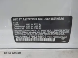 2017 BMW 3 Series 330i with VIN WBA8B9C57HK675592, listed as a IAAI auction lot 40111490 with 142,203 mi miles and . Bid and sale history available at DreamBid. Image 9.