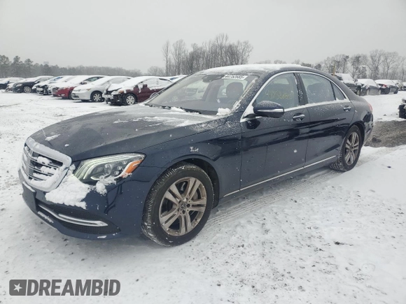 2019 Mercedes-Benz S 450 with VIN WDDUG6EB2KA477137, listed as a Copart auction lot 44752685 with 28,818 mi miles and Salvage title. Bid and sale history available at DreamBid. Image 1.