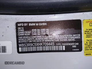 2017 BMW M4 with VIN WBS3R9C5XHK709445, listed as a IAAI auction lot 39303430 with 59,095 mi miles. Bid and sale history available at carsss.com. Image 18.