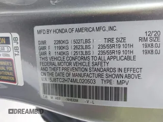 2021 Acura RDX Advance z VIN 5J8TC2H74ML020503, wystawiony jako IAAI lot #42235467 z przebiegiem 33 857 mil mil oraz . Historia ofert i sprzedaży dostępna na DreamBid. Obrazek 9.