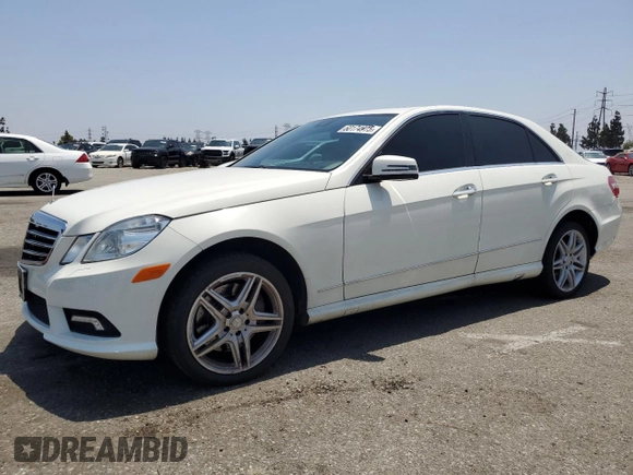 2011 Mercedes-Benz E 550 Luxury with VIN WDDHF7CB7BA422180, listed as a Copart auction lot 60174975 with 104,521 mi miles and Salvage title. Bid and sale history available at DreamBid. Image 1.