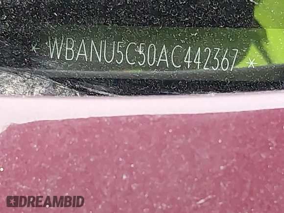 2010 BMW 5 Series 528i with VIN WBANU5C50AC442367, listed as a IAAI auction lot 41927679 with Not Provided miles and . Bid and sale history available at carsss.com. Image 11.