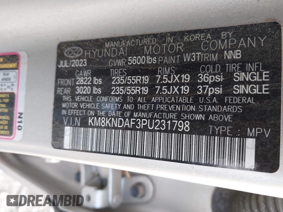 2023 Hyundai Ioniq 5 SEL с VIN KM8KNDAF3PU231798, выставлен на аукционе IAAI как лот 42300304 с пробегом 12 903 миль миль и . История ставок и продаж доступна на DreamBid. Изображение 9.