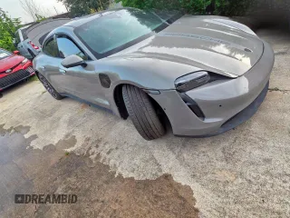 2021 Porsche Taycan with VIN WP0AA2Y10MSA16481, listed as a Copart auction lot 63589155 with 18,249 mi miles and Salvage title. Bid and sale history available at DreamBid. Image 1.