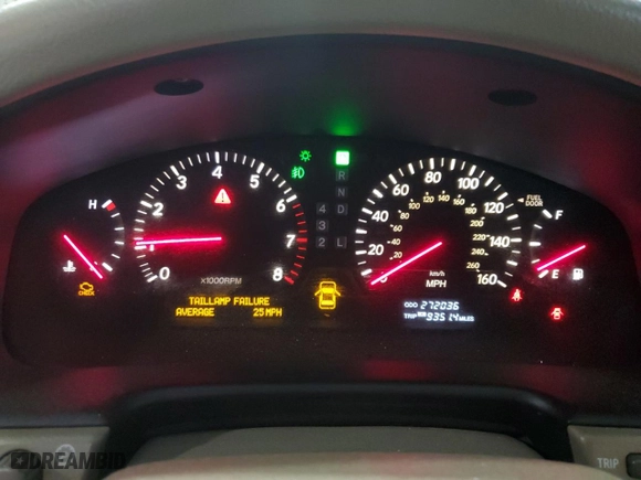 2002 Lexus LS 430 with VIN JTHBN30FX20080117, listed as a Copart auction lot 49990705 with 272,036 mi miles and Salvage Title. Bid and sale history available at carsss.com. Image 9.