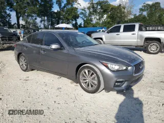 2021 Infiniti Q50 Pure with VIN JN1EV7APXMM701738, listed as a Copart auction lot 74363854 with 49,907 mi miles and Clean title. Bid and sale history available at DreamBid. Image 4.