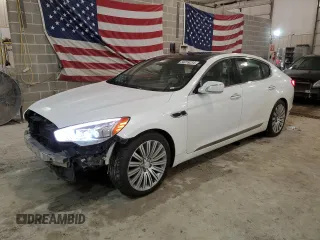2015 Kia K900 Premium with VIN KNALU4D45F6025114, listed as a Copart auction lot 56259234 with 144,253 mi miles and Salvage Title. Bid and sale history available at carsss.com. Image 1.