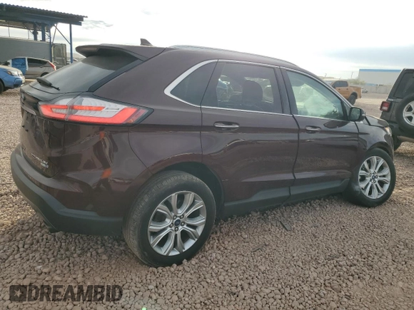 2019 Ford Edge Titanium with VIN 2FMPK4K96KBB80142, listed as a Copart auction lot 84847814 with 75,602 mi miles and Salvage title. Bid and sale history available at DreamBid. Image 3.