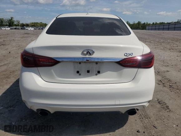 2018 Infiniti Q50 Luxe with VIN JN1EV7AP8JM360903, listed as a Copart auction lot 52726765 with 118,107 mi miles and Salvage Title. Bid and sale history available at DreamBid. Image 6.