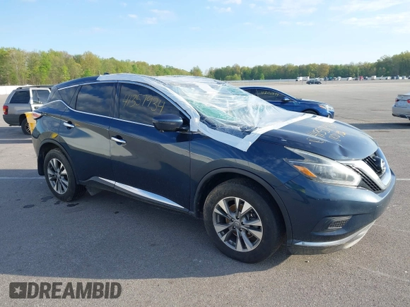 2018 Nissan Murano SV with VIN 5N1AZ2MGXJN174834, listed as a IAAI auction lot 41357934 with 63,568 mi miles and . Bid and sale history available at DreamBid. Image 1.