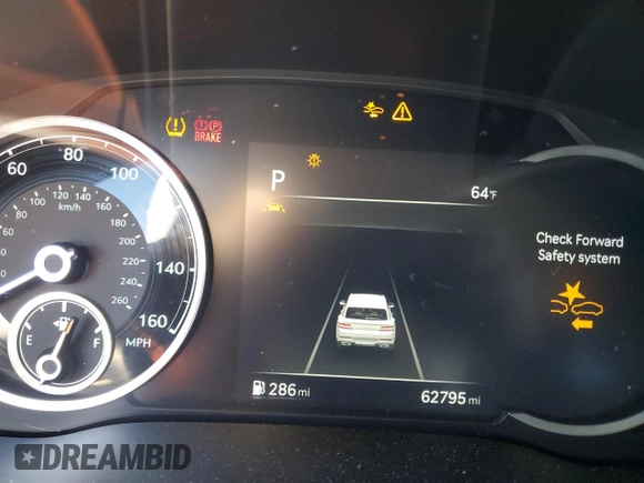 2021 Genesis GV80 with VIN KMUHB4SB5MU053632, listed as a Copart auction lot 41680785 with 62,795 mi miles and Salvage title. Bid and sale history available at DreamBid. Image 9.